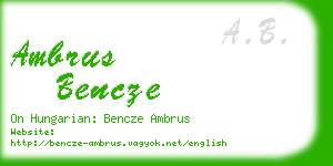 ambrus bencze business card